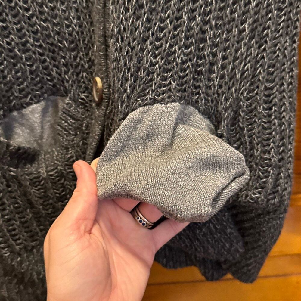 American Eagle Outfitters Charcoal Gray Knit Button-Up Cardigan - Picture 4 of 8